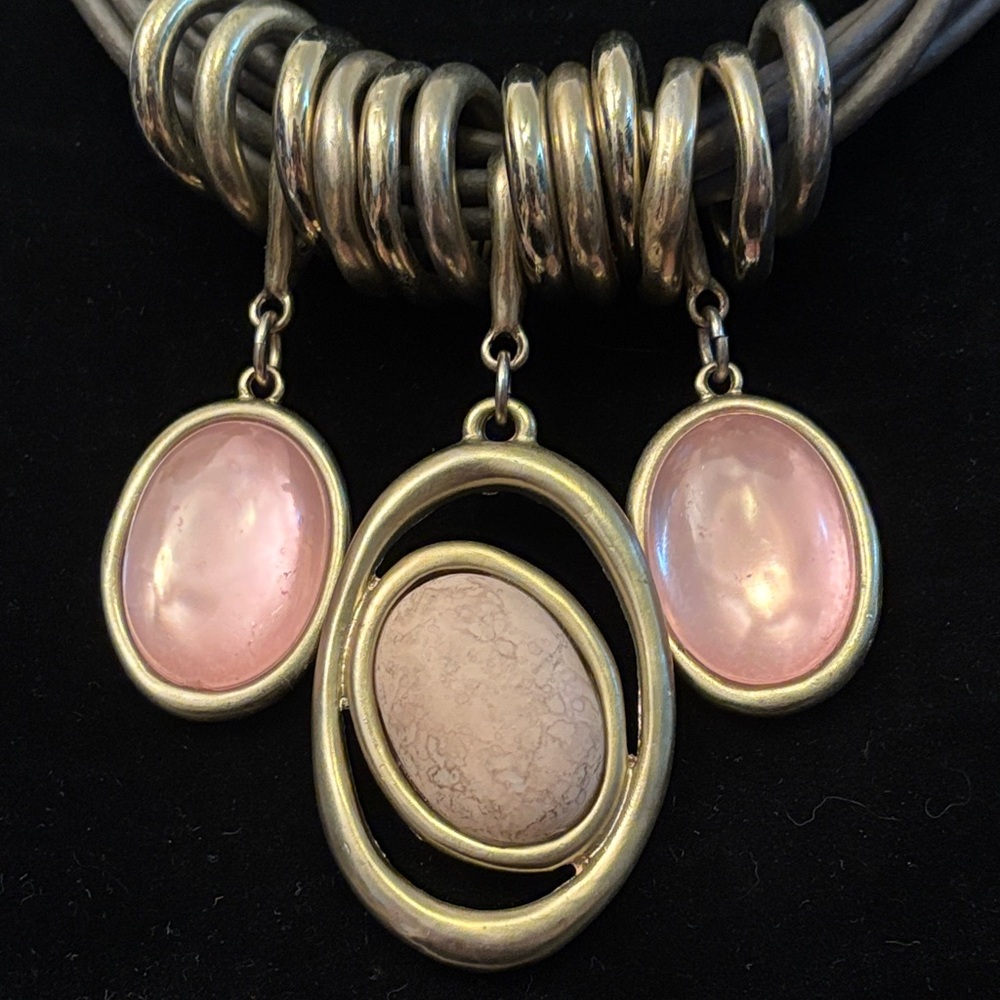 Chicos Pink and Gold Pendant Necklace - Picture 3 of 4